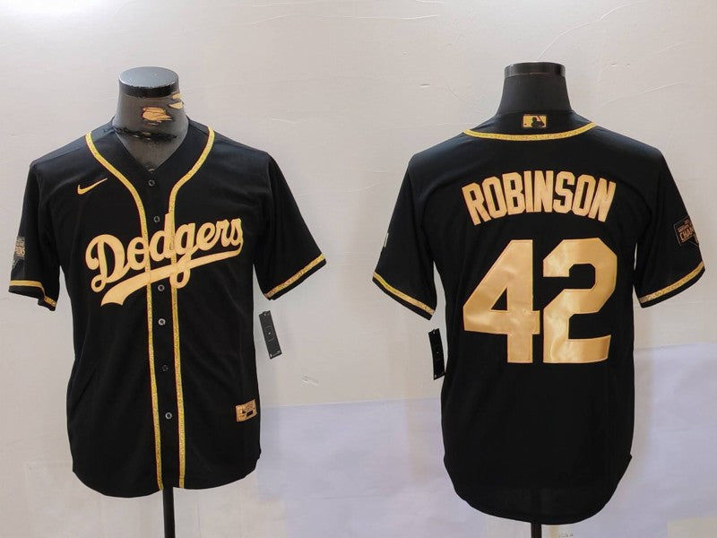 Men’s Los Angeles Dodgers Jackie Robinson #42 Black Jersey