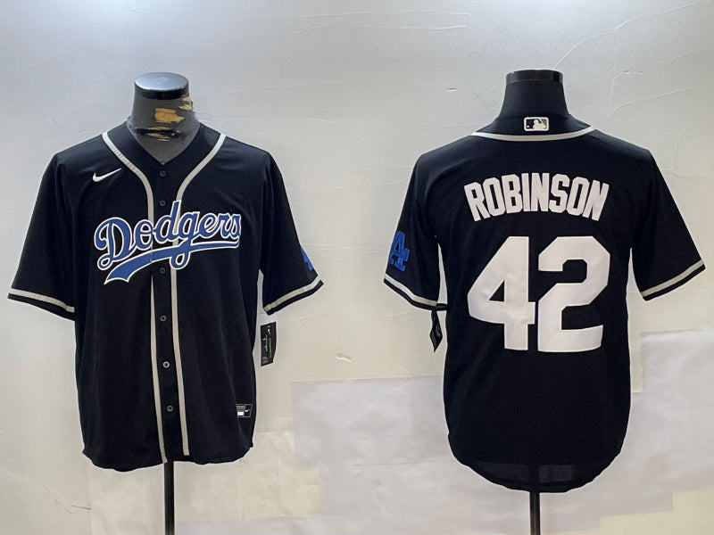 Men’s Los Angeles Dodgers Jackie Robinson #42 Black Jersey