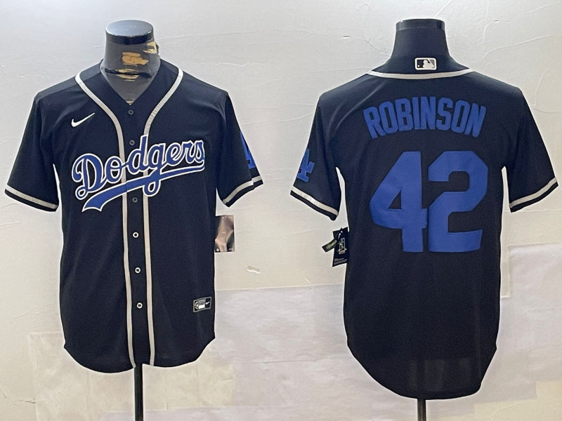 Men’s Los Angeles Dodgers Jackie Robinson #42 Black Jersey