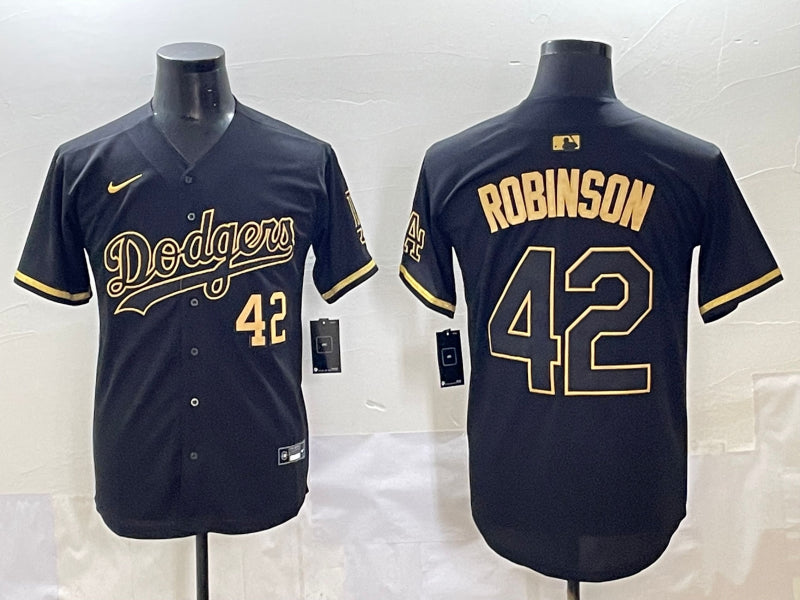 Men’s Los Angeles Dodgers Jackie Robinson #42 Black Team Jersey