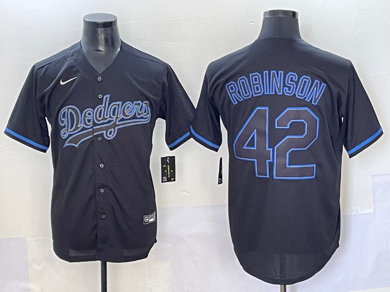 Men’s Los Angeles Dodgers Jackie Robinson #42 Black Team Jersey
