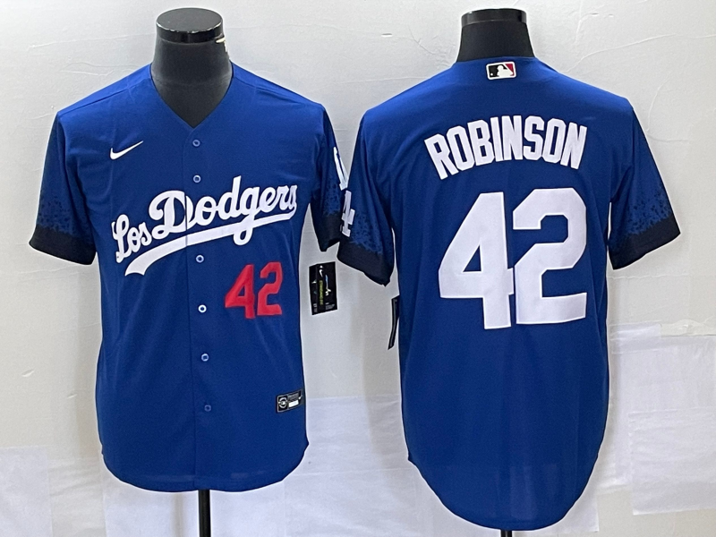 Men’s Los Angeles Dodgers Jackie Robinson #42 Blue Jersey