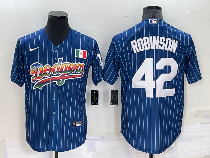 Men’s Los Angeles Dodgers Jackie Robinson #42 Blue Stitched Jersey