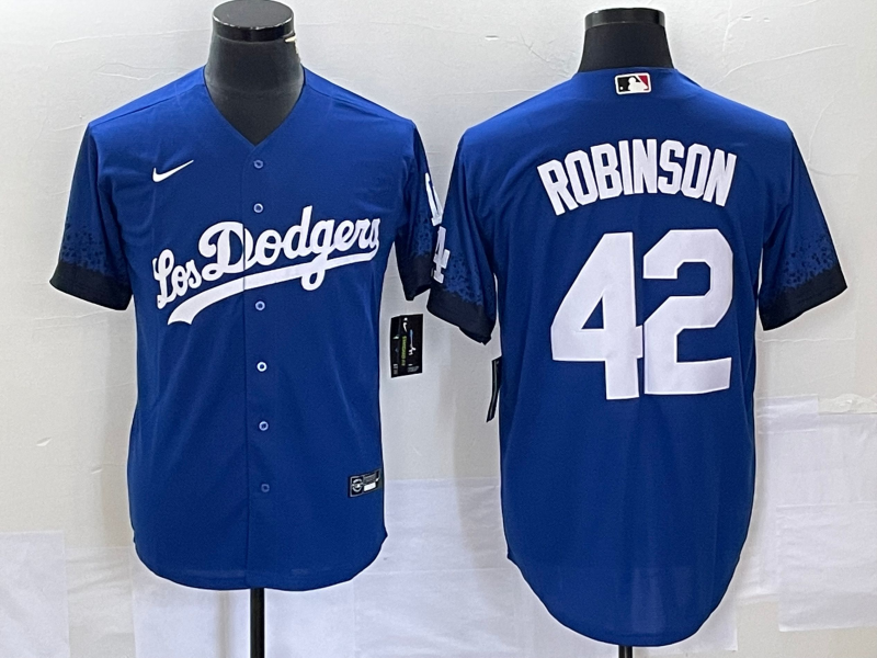 Men’s Los Angeles Dodgers Jackie Robinson #42 Royal City Connect Jersey