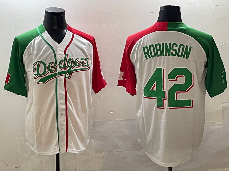 Men’s Los Angeles Dodgers Jackie Robinson #42 White Jersey