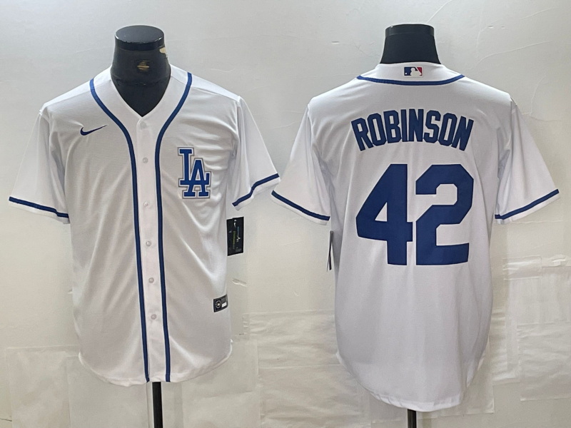 Men’s Los Angeles Dodgers Jackie Robinson #42 White Limited Jersey