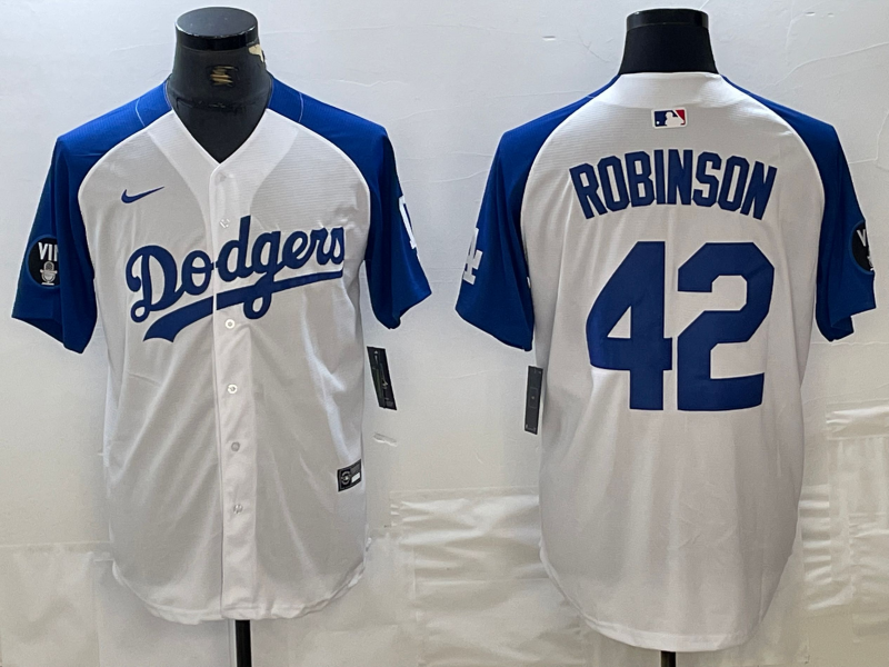 Men’s Los Angeles Dodgers Jackie Robinson #42 White Limited Jersey