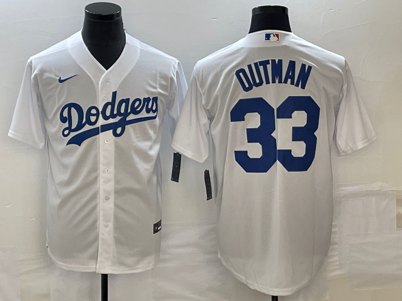 Men’s Los Angeles Dodgers James Outman #33 White Home Jersey