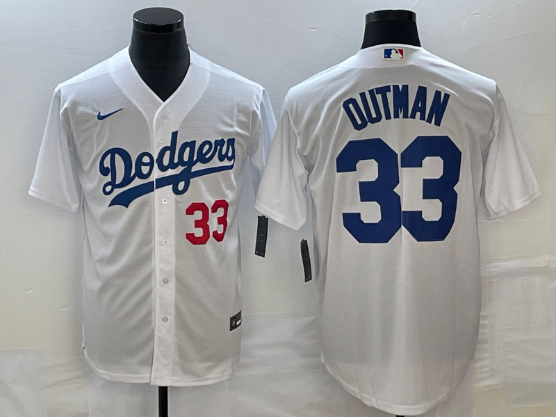 Men’s Los Angeles Dodgers James Outman #33 White Home Jersey