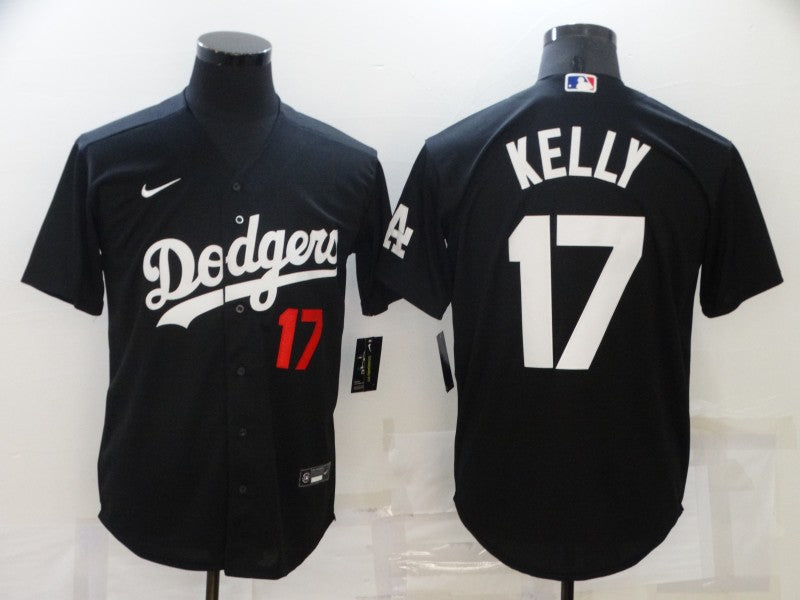 Men’s Los Angeles Dodgers Joe Kelly #17 Black Stitched Jersey