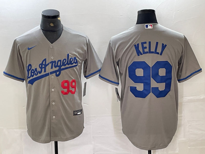 Men’s Los Angeles Dodgers Joe Kelly #99 Gray Jersey