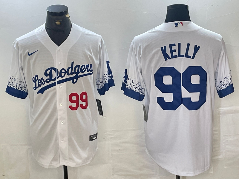Men’s Los Angeles Dodgers Joe Kelly #99 White Jersey