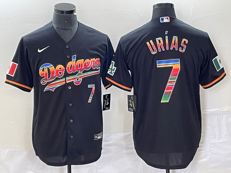 Men’s Los Angeles Dodgers Julio Urias #7 Black Alternate Jersey