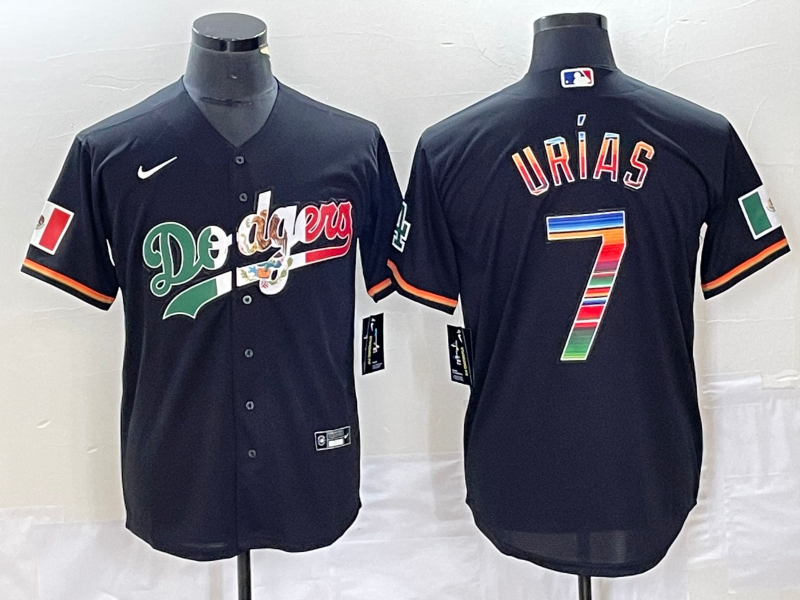 Men’s Los Angeles Dodgers Julio Urias #7 Black Alternate Jersey