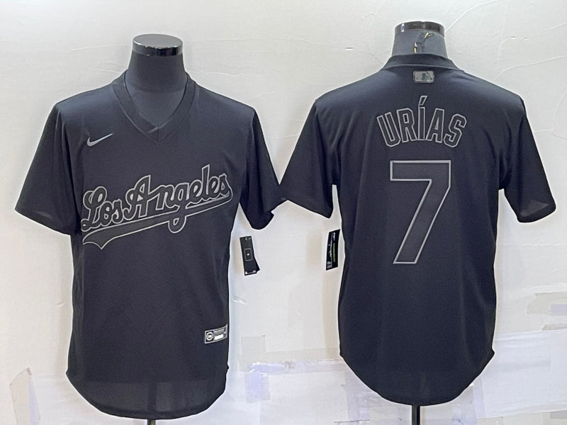 Men’s Los Angeles Dodgers Julio Urias #7 Black Authentic Jersey