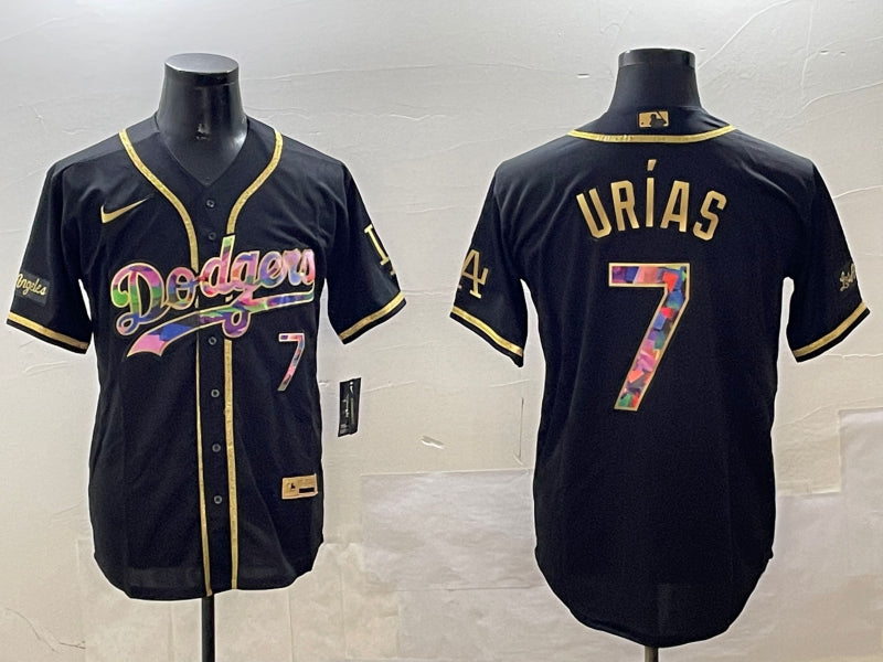 Men’s Los Angeles Dodgers Julio Urias #7 Black Limited Jersey