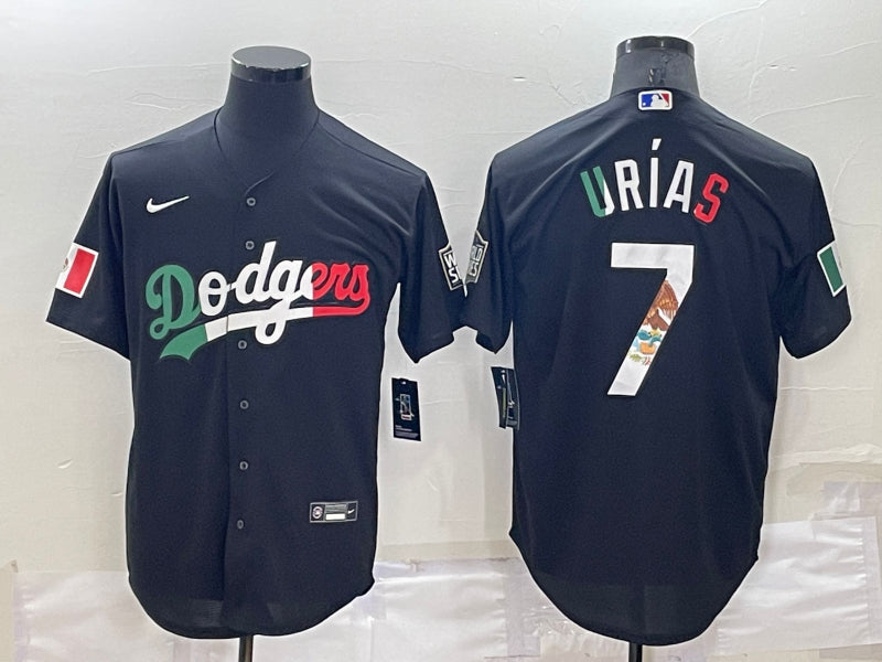 Men’s Los Angeles Dodgers Julio Urias #7 Black Stitched Baseball Jersey