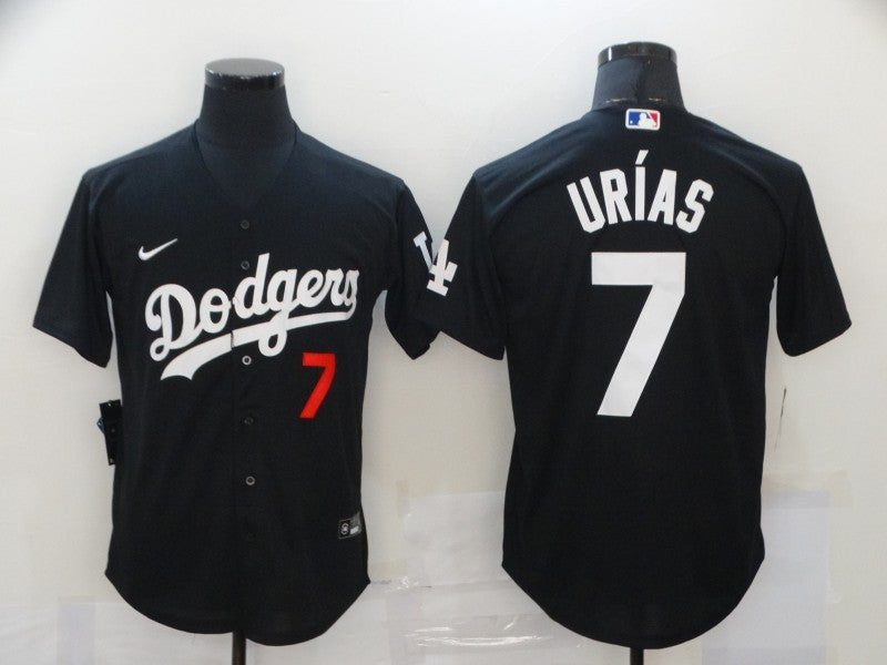 Men’s Los Angeles Dodgers Julio Urias #7 Black Stitched Jersey