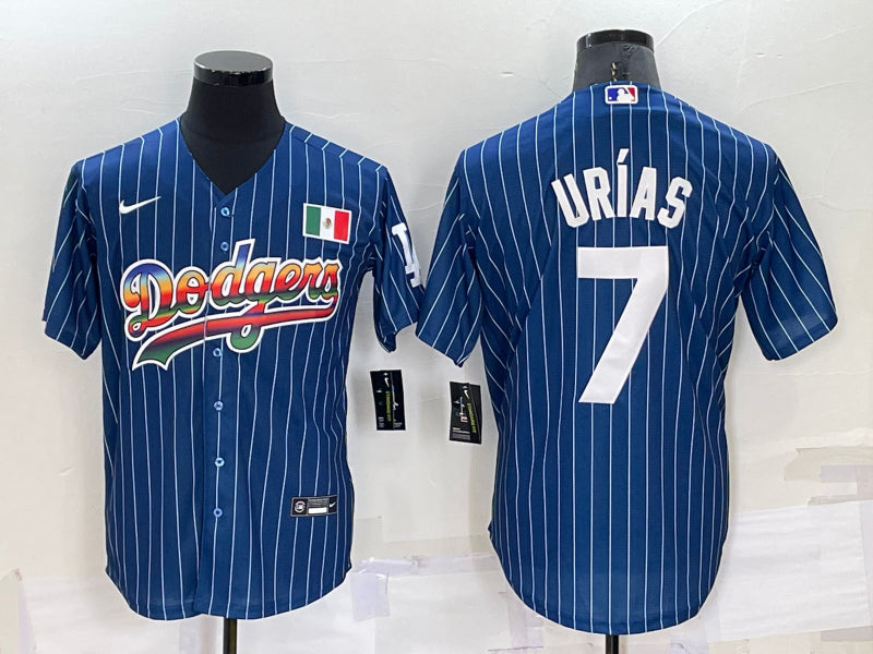Men’s Los Angeles Dodgers Julio Urias #7 Blue Stitched Jersey