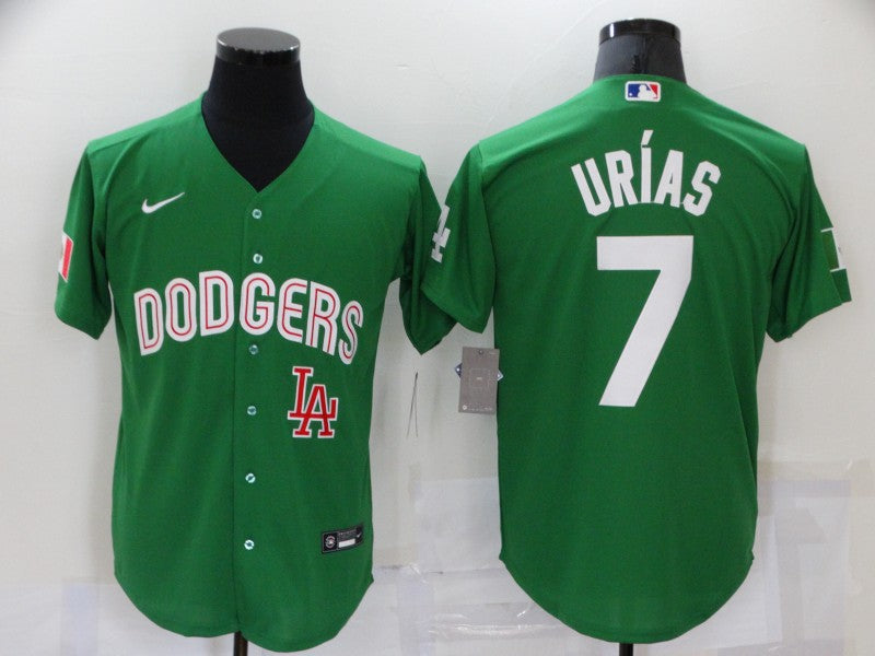 Men’s Los Angeles Dodgers Julio Urias #7 Green Baseball Jersey