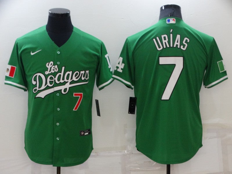 Men’s Los Angeles Dodgers Julio Urias #7 Green Stitched Jersey