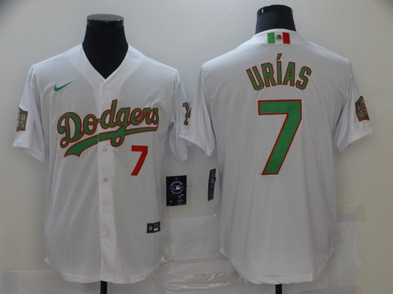 Men’s Los Angeles Dodgers Julio Urias #7 White Baseball Jersey