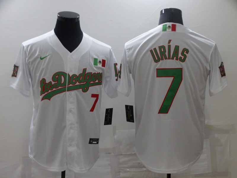 Men’s Los Angeles Dodgers Julio Urias #7 White Baseball Jersey