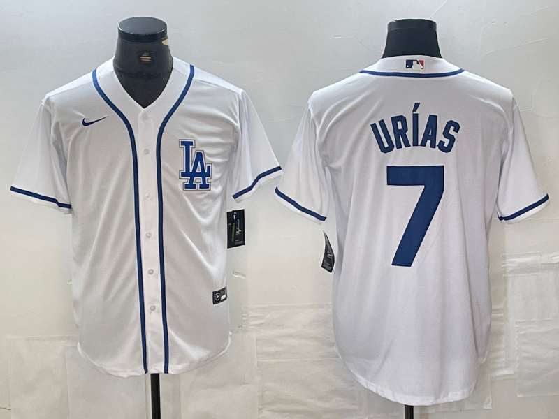 Men’s Los Angeles Dodgers Julio Urias #7 White Limited Jersey
