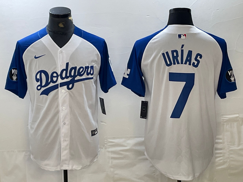 Men’s Los Angeles Dodgers Julio Urias #7 White Limited Jersey