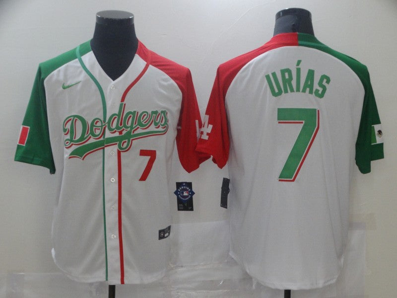 Men’s Los Angeles Dodgers Julio Urias #7 White Stitched Baseball Jersey