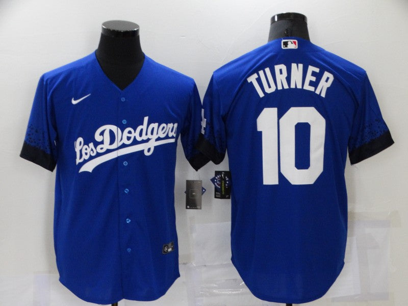 Men’s Los Angeles Dodgers Justin Turner #10 Blue Stitched Jersey