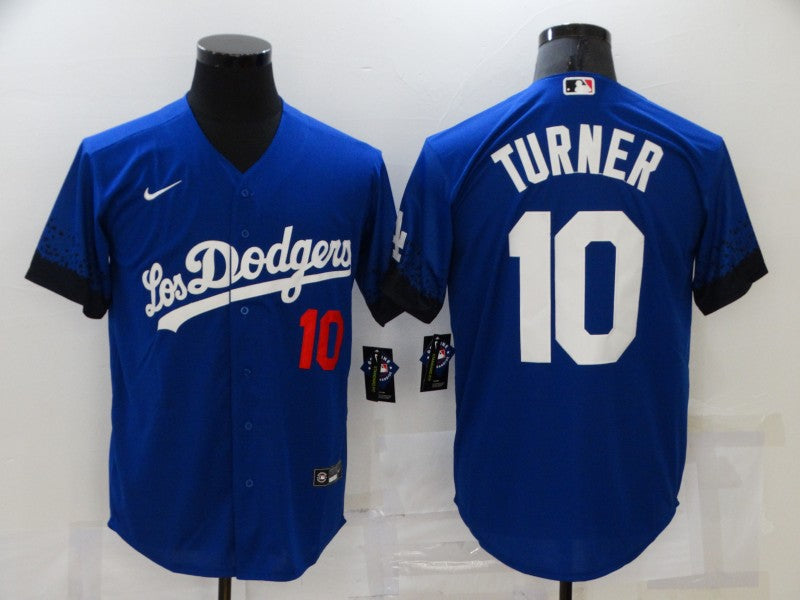 Men’s Los Angeles Dodgers Justin Turner #10 Blue Stitched Jersey