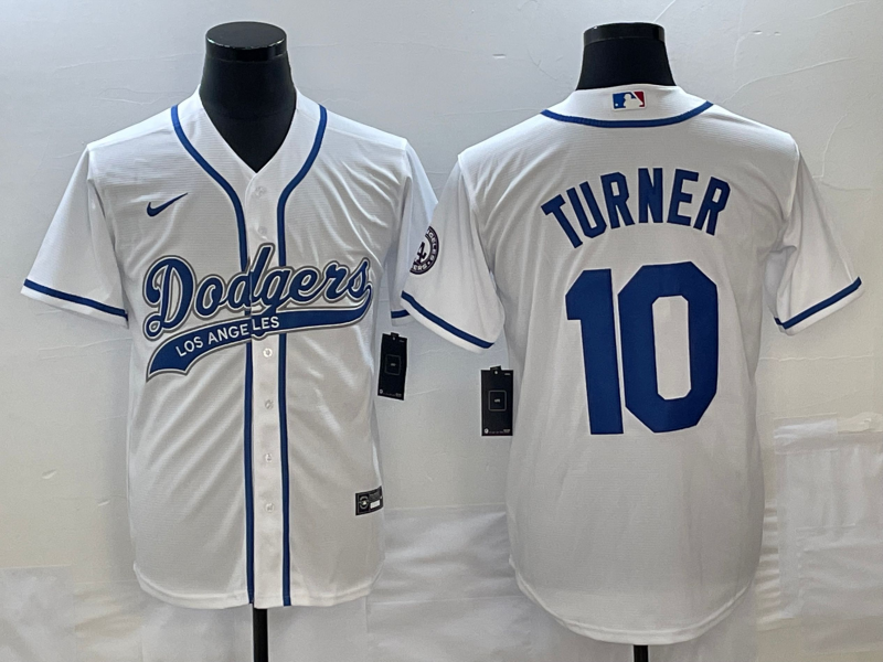 Men’s Los Angeles Dodgers Justin Turner #10 White Jersey Joint Edition