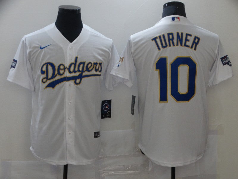 Men’s Los Angeles Dodgers Justin Turner #10 White Stitched Jersey