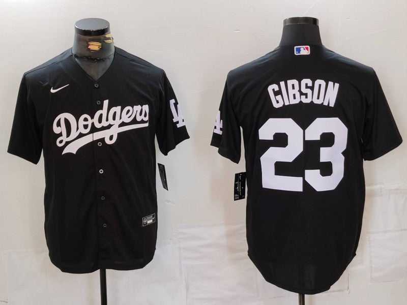 Men’s Los Angeles Dodgers Kirk Gibson #23 Black Jersey