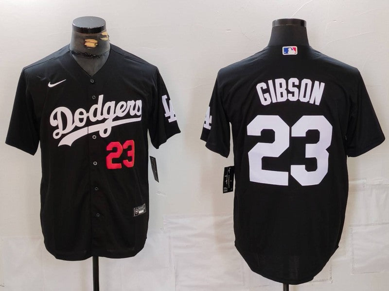 Men’s Los Angeles Dodgers Kirk Gibson #23 Black Limited Jersey