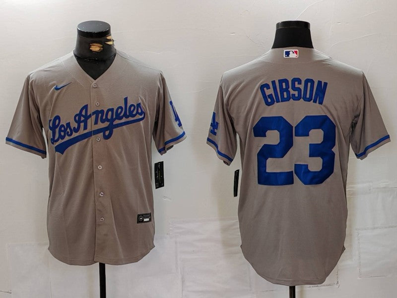 Men’s Los Angeles Dodgers Kirk Gibson #23 Gray Jersey