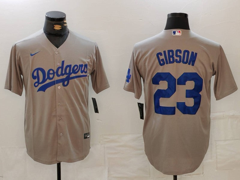 Men’s Los Angeles Dodgers Kirk Gibson #23 Gray Jersey