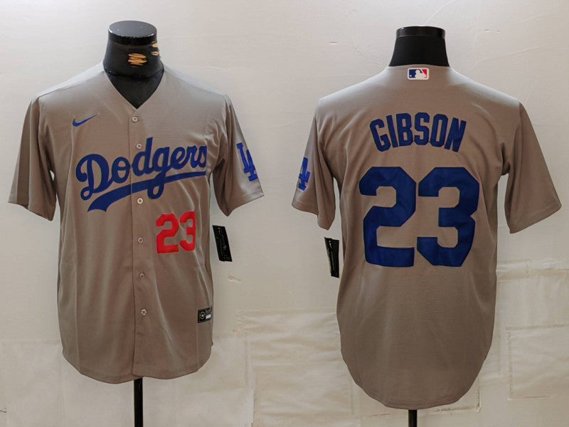 Men’s Los Angeles Dodgers Kirk Gibson #23 Gray Limited Jersey