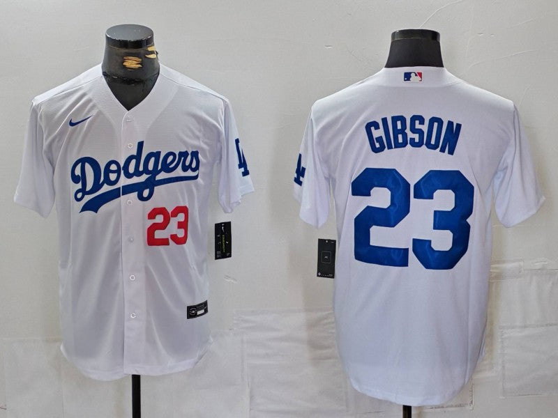 Men’s Los Angeles Dodgers Kirk Gibson #23 White Home Limited Jersey