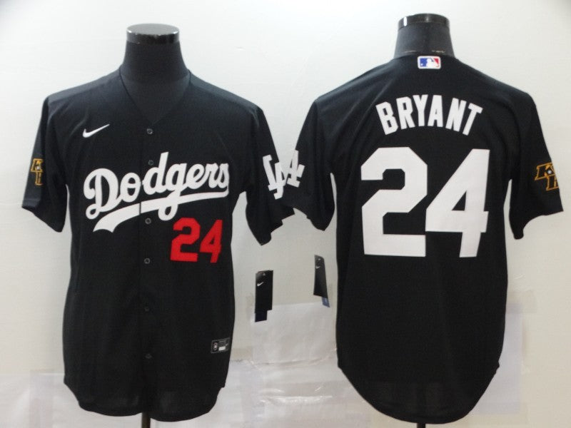 Men’s Los Angeles Dodgers Kobe Bryant #24 Black Baseball Jersey