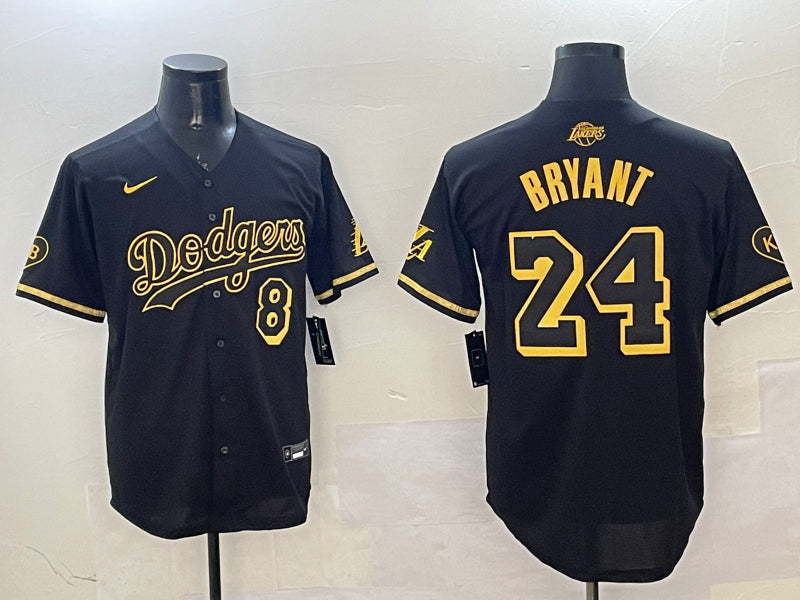 Men’s Los Angeles Dodgers Kobe Bryant #24 Black Jersey