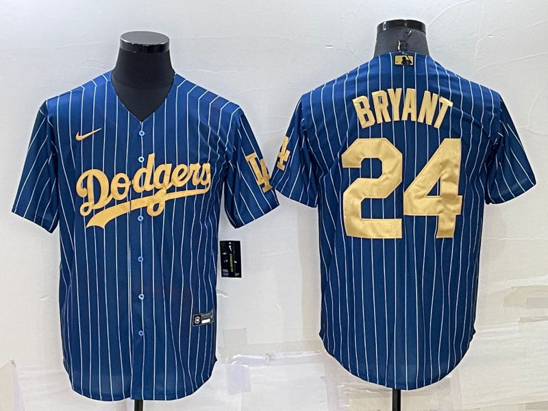 Men’s Los Angeles Dodgers Kobe Bryant #24 Blue Stitched Jersey