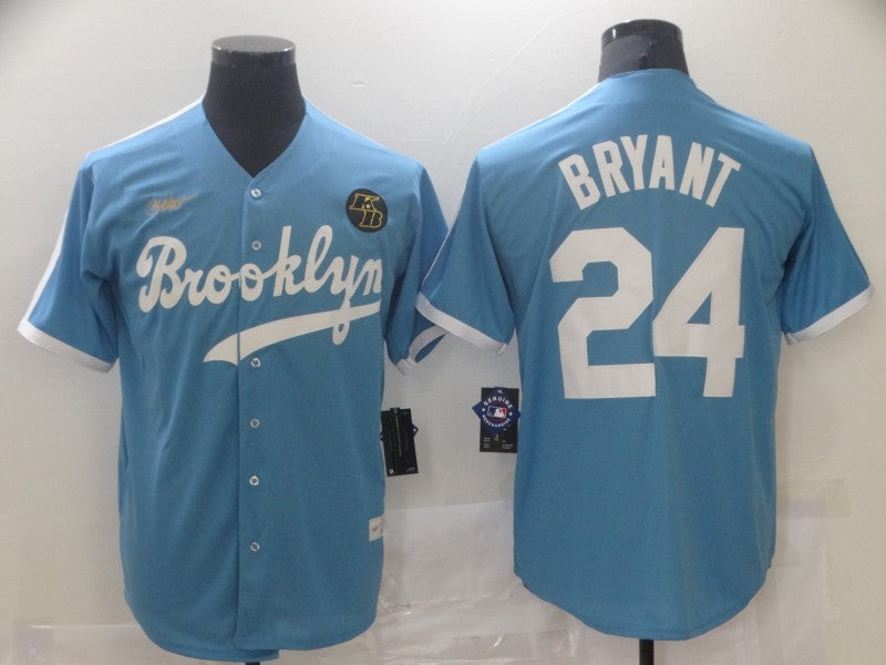 Men’s Los Angeles Dodgers Kobe Bryant #24 Light Blue Baseball Jersey