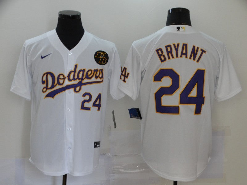 Men’s Los Angeles Dodgers Kobe Bryant #24 White Jersey