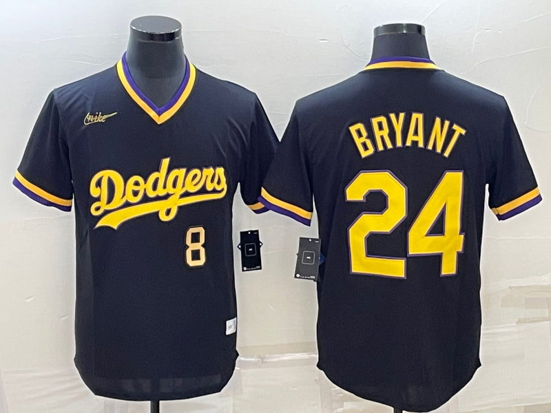 Men’s Los Angeles Dodgers Kobe Bryant #8/24 Black Alternate Team Jersey