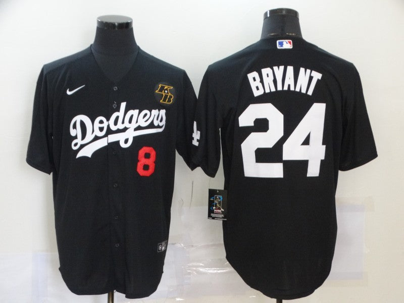Men’s Los Angeles Dodgers Kobe Bryant #8-24 Black Baseball Jersey