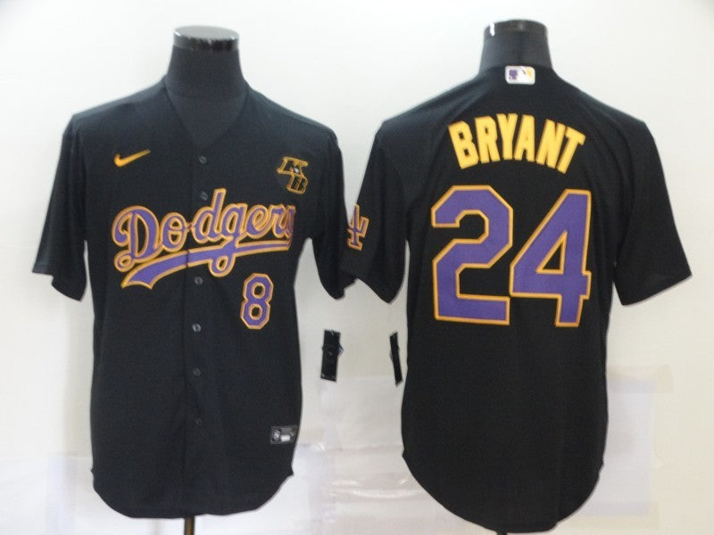Men’s Los Angeles Dodgers Kobe Bryant #8-24 Black Jersey