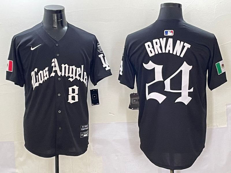 Men’s Los Angeles Dodgers Kobe Bryant #8-24 Black Jersey