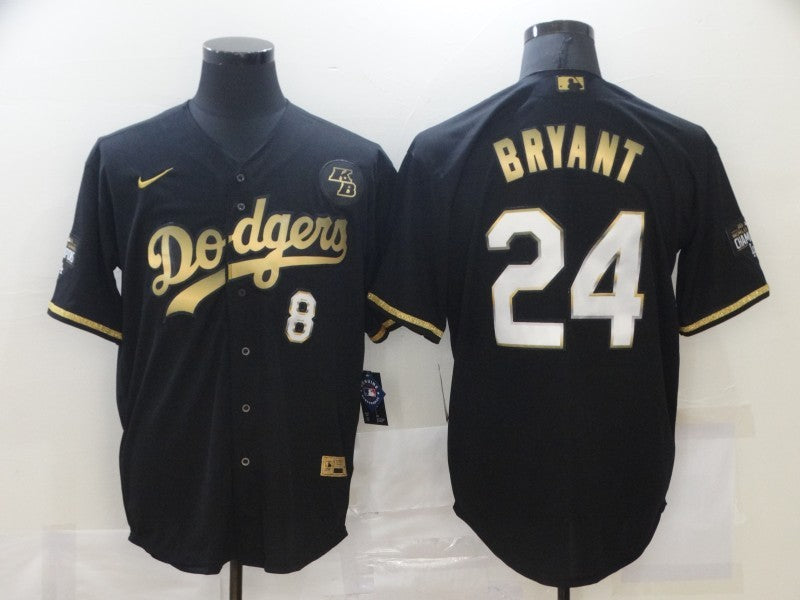Men’s Los Angeles Dodgers Kobe Bryant #8-24 Black Jersey